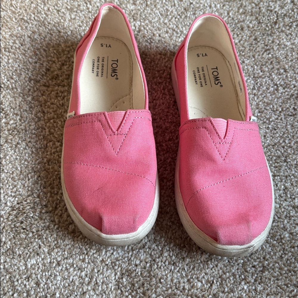 TOMS Vibrant Pink Canvas Slip-Ons